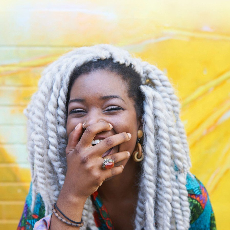 woman laughing