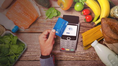 Paying for food using a contactless card