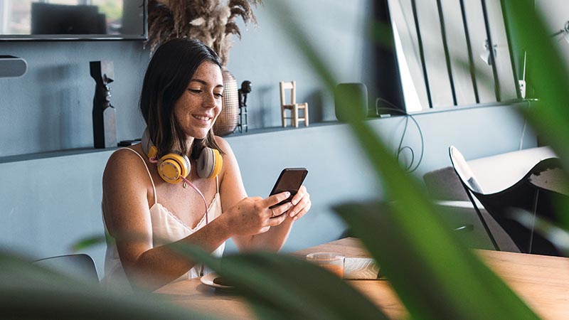 woman using mobile