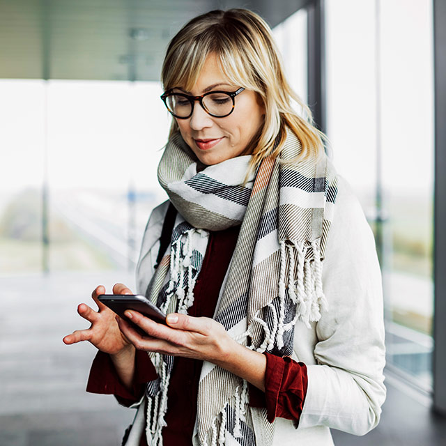 woman using phone